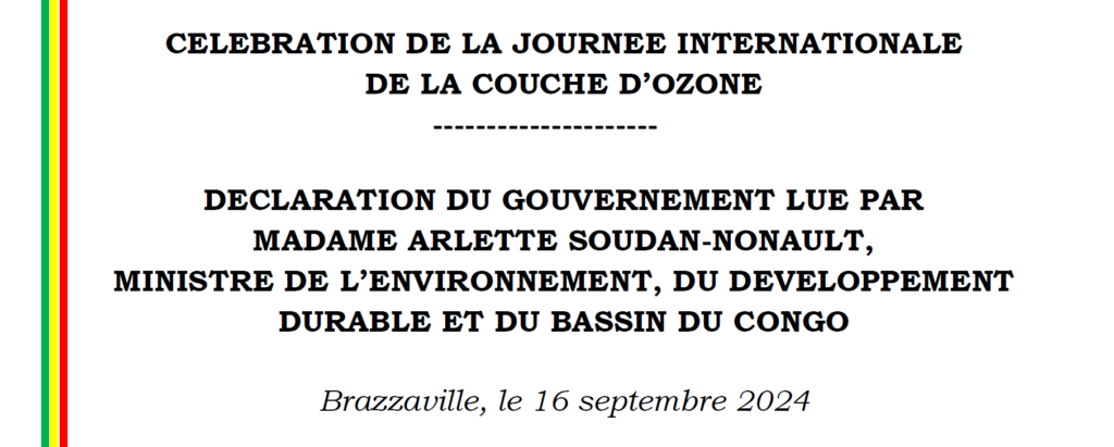La Ministre Arlette SOUDAN-NONAULT invite les populations à multiplier des gestes responsables pour préserver la couche d&rsquo;ozone