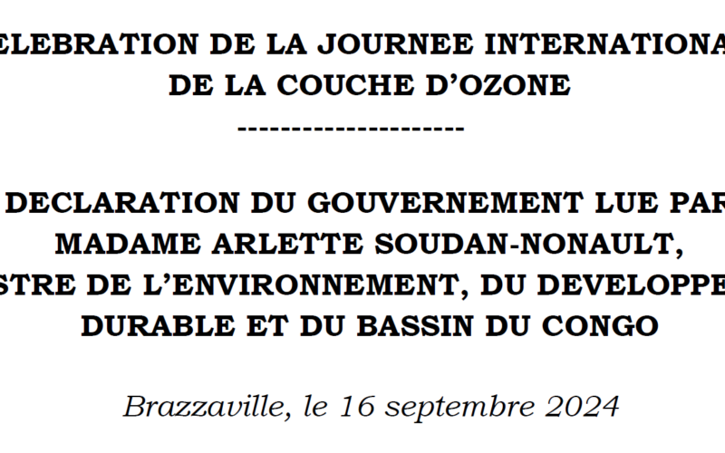 La Ministre Arlette SOUDAN-NONAULT invite les populations à multiplier des gestes responsables pour préserver la couche d&rsquo;ozone