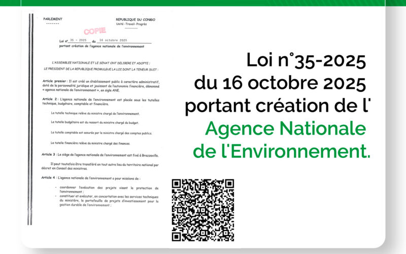 Loi n°35-2025 du 16 octobre 2025 portant création de l&rsquo;agence nationale de l&rsquo;environnement.